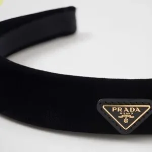 Prada authentic triangle velvet headband Burgundy Re-nylon Headband | PRADA main image 4